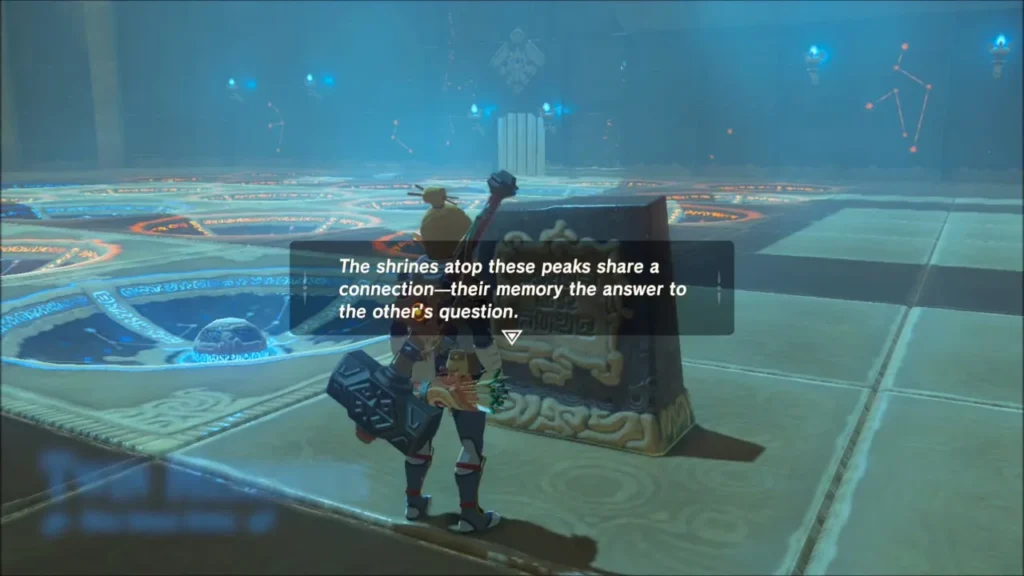 The sign inside the shrine saying the two peak shrines share a connection