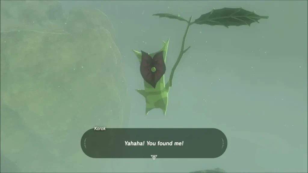 Korok found after the balloon target is shot Korok found after the balloon target is shot