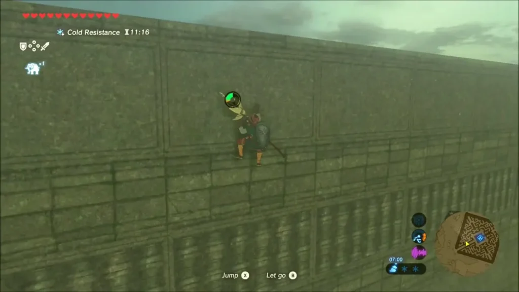 Link climbing a tall wall of the North Lomei Labyrinth Link climbing a tall wall of the North Lomei Labyrinth