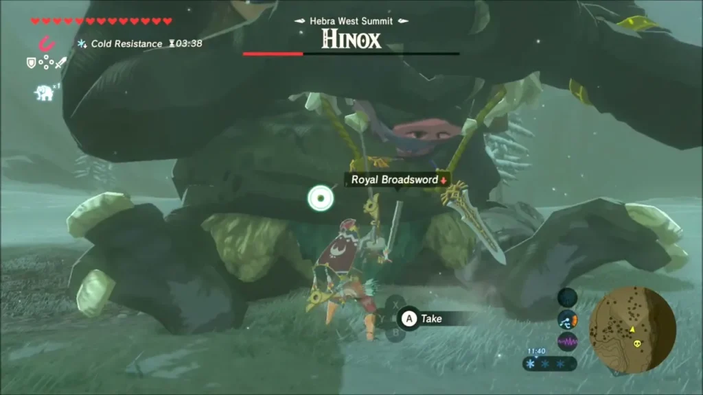 Royal Broadsword dropped by the Hinox, ready to take Royal Broadsword dropped by the Hinox, ready to take