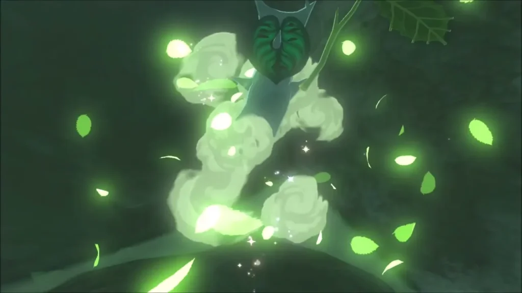 Korok bursting out of the melted ice in a swirl of leaves Korok bursting out of the melted ice in a swirl of leaves
