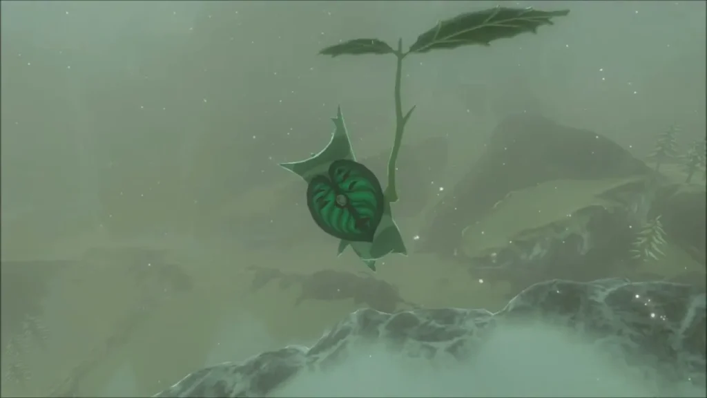 Korok with leaf propeller hovering above the ridge Korok with leaf propeller hovering above the ridge