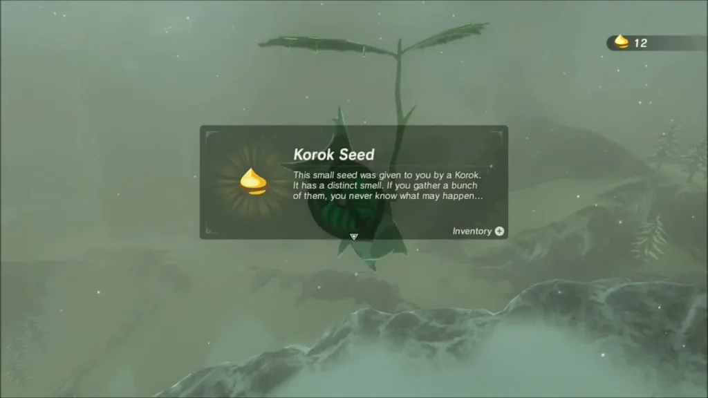 Korok Seed reward box after finding the Korok on the pole Korok Seed reward box after finding the Korok on the pole