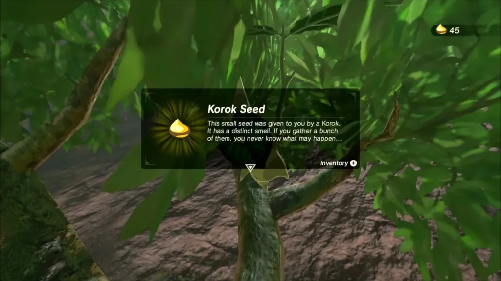 Korok Seed reward box in front of the tree Korok Korok Seed reward box in front of the tree Korok