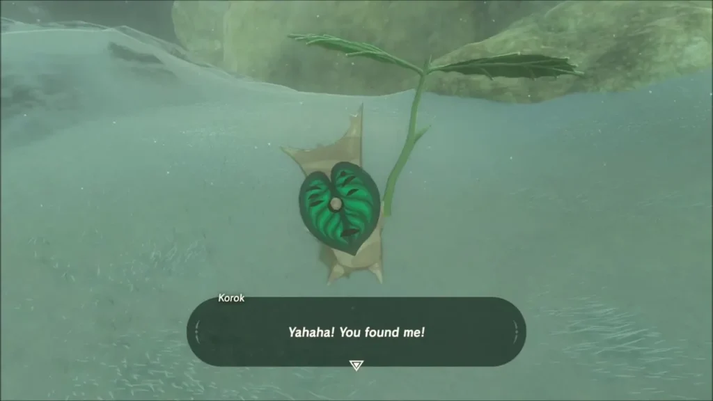 Korok under the rock overhang saying you found me Korok under the rock overhang saying you found me