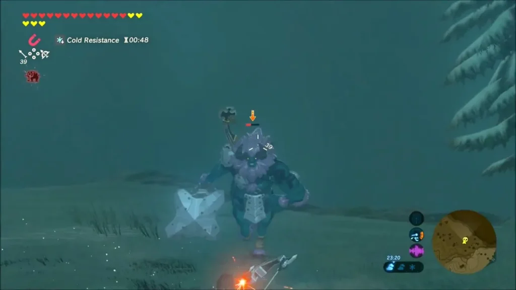 Lynel standing with its weapon in the dark Lynel standing with its weapon in the dark