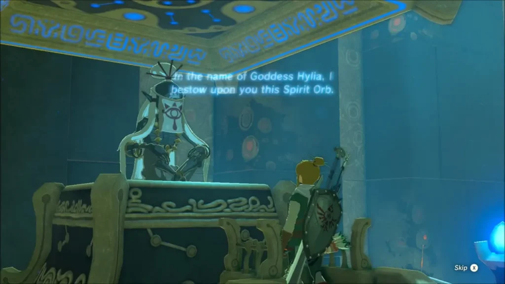 The monk Lanno Kooh offering the Spirit Orb to Link The monk Lanno Kooh offering the Spirit Orb to Link