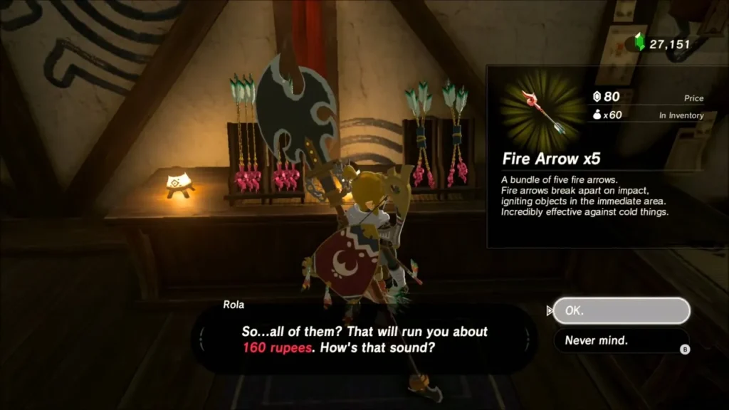 Rola offering Fire Arrow bundles at her arrow shop Rola offering Fire Arrow bundles at her arrow shop