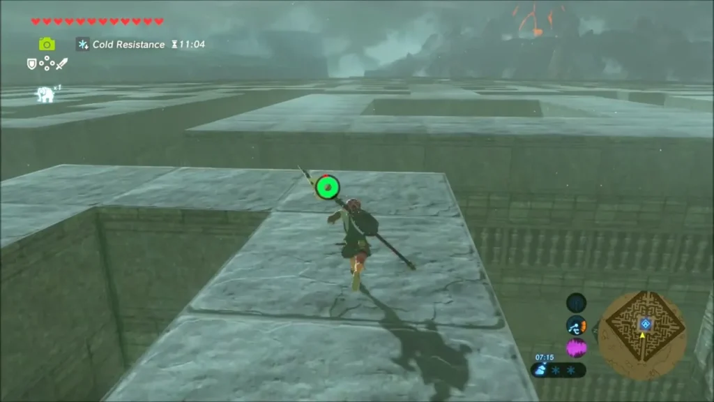 Link running along the top of the maze walls Link running along the top of the maze walls