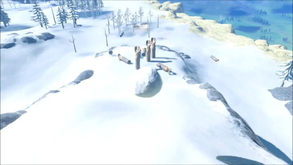 A snowball rolling up to the pins as they begin to topple A snowball rolling up to the pins as they begin to topple