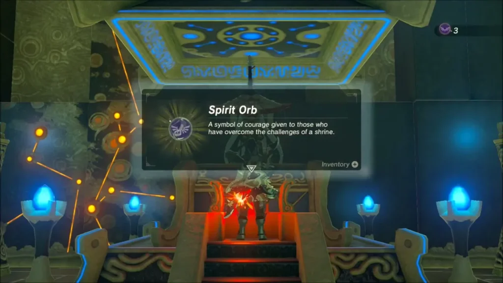 Spirit Orb received box with Link at the altar Spirit Orb received box with Link at the altar