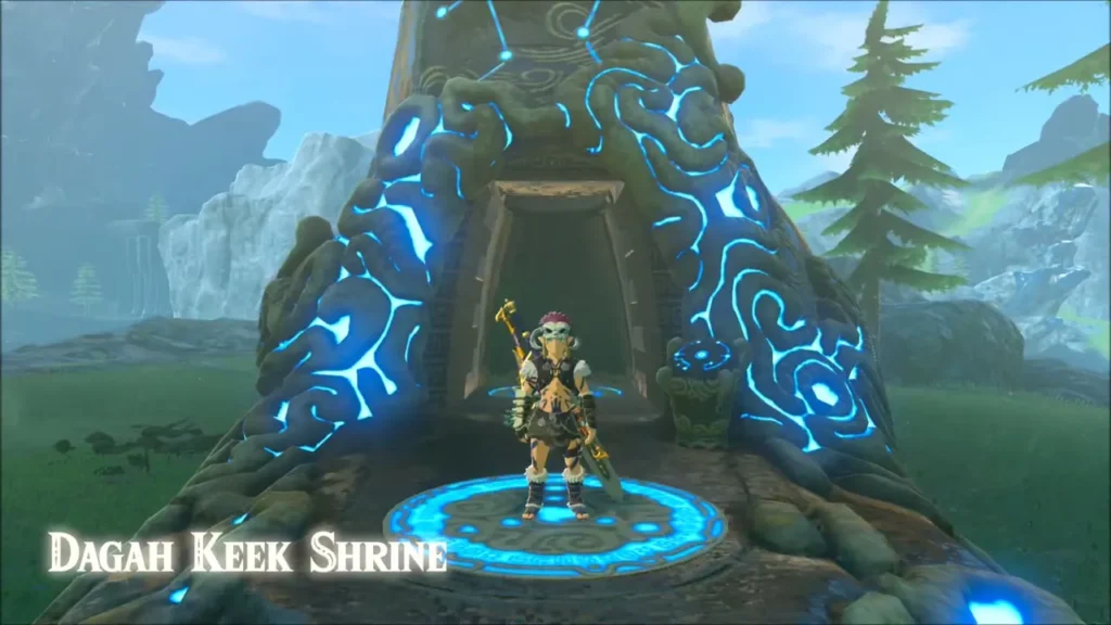 Link standing at the Dagah Keek Shrine entrance Link standing at the Dagah Keek Shrine entrance