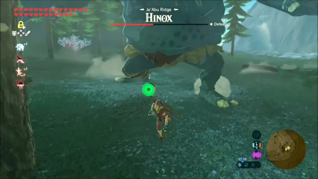 Link running from the Hinox of Ja'Abu Ridge Link running from the Hinox of Ja'Abu Ridge