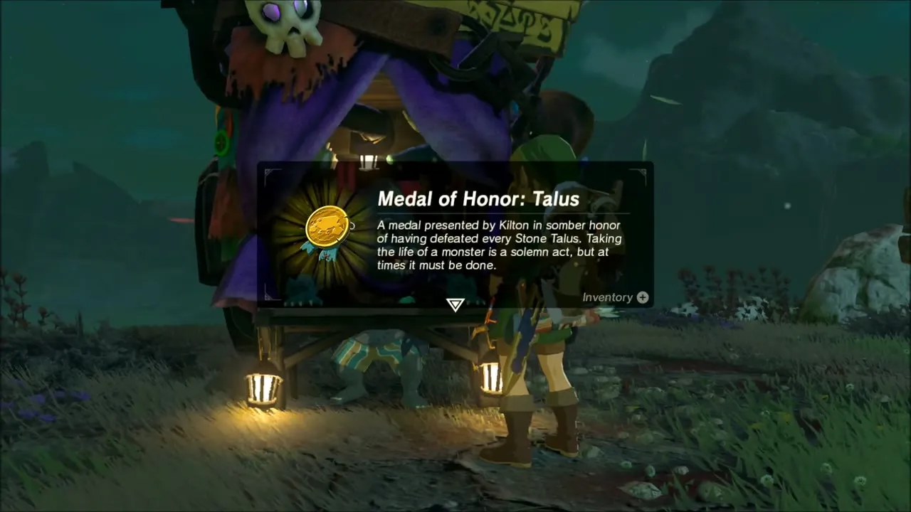 Kilton giving the Medal of Honor: Talus with its description box Kilton giving the Medal of Honor: Talus with its description box