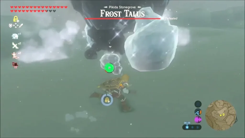 Link gliding past the Frost Talus with its Pikida Stonegrove title bar Link gliding past the Frost Talus with its Pikida Stonegrove title bar