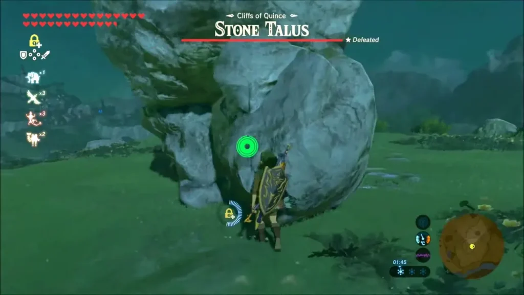 Link at the foot of the Cliffs of Quince Stone Talus Link at the foot of the Cliffs of Quince Stone Talus