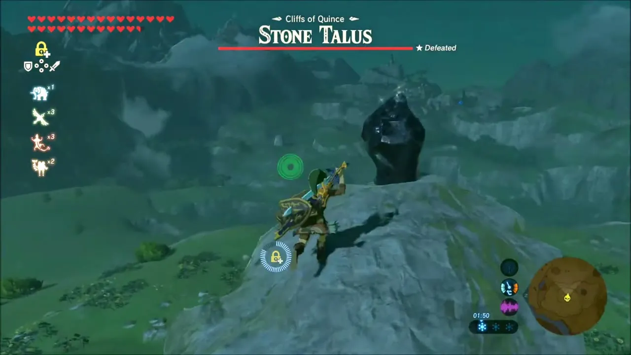 Link climbing a rock toward the ore on the Quince Stone Talus Link climbing a rock toward the ore on the Quince Stone Talus
