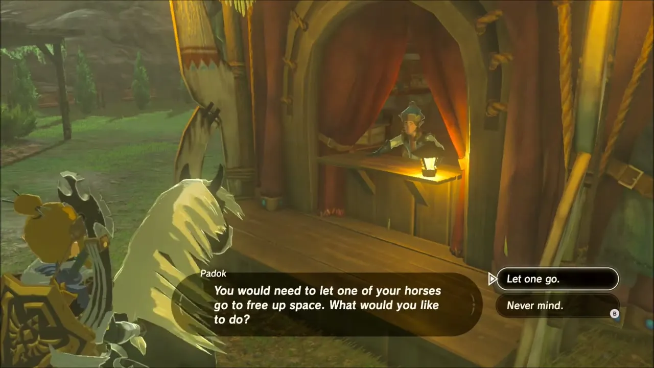 Padok at the stable asking which horse to let go to free up space Padok at the stable asking which horse to let go to free up space