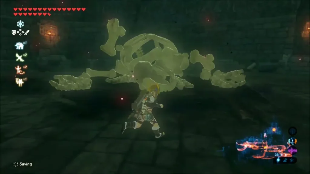Stalnox skeleton rising in the dark underground hall Stalnox skeleton rising in the dark underground hall