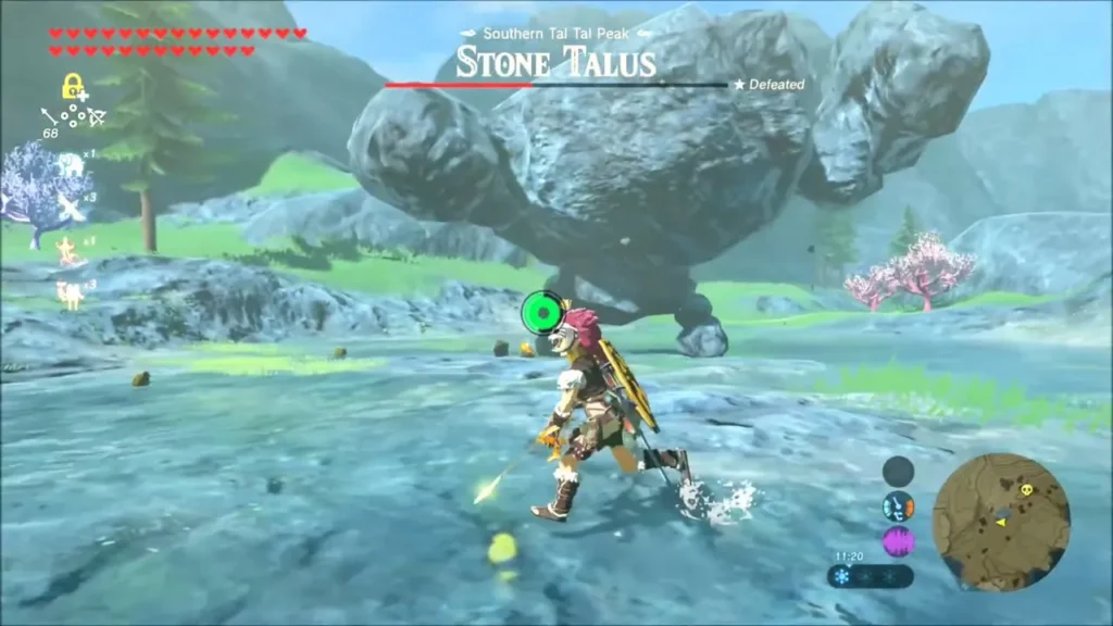 Link running through the river toward the Stone Talus Link running through the river toward the Stone Talus