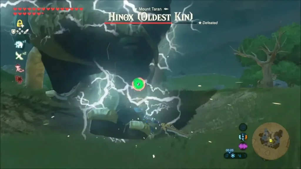 Oldest Kin Hinox crashing down in a flash of lightning on Mount Taran Oldest Kin Hinox crashing down in a flash of lightning on Mount Taran