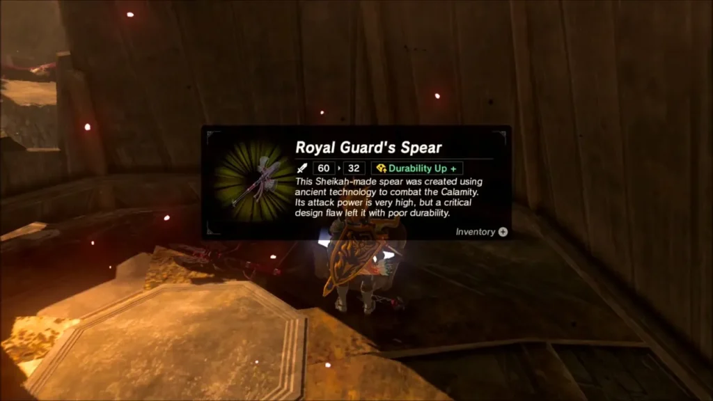 Royal Guard's Spear reward box from a chest on the ramparts Royal Guard's Spear reward box from a chest on the ramparts