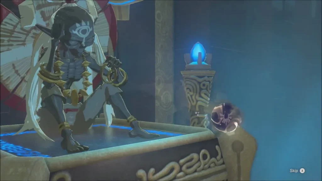 The monk Bosh Kala seated beside the Spirit Orb The monk Bosh Kala seated beside the Spirit Orb