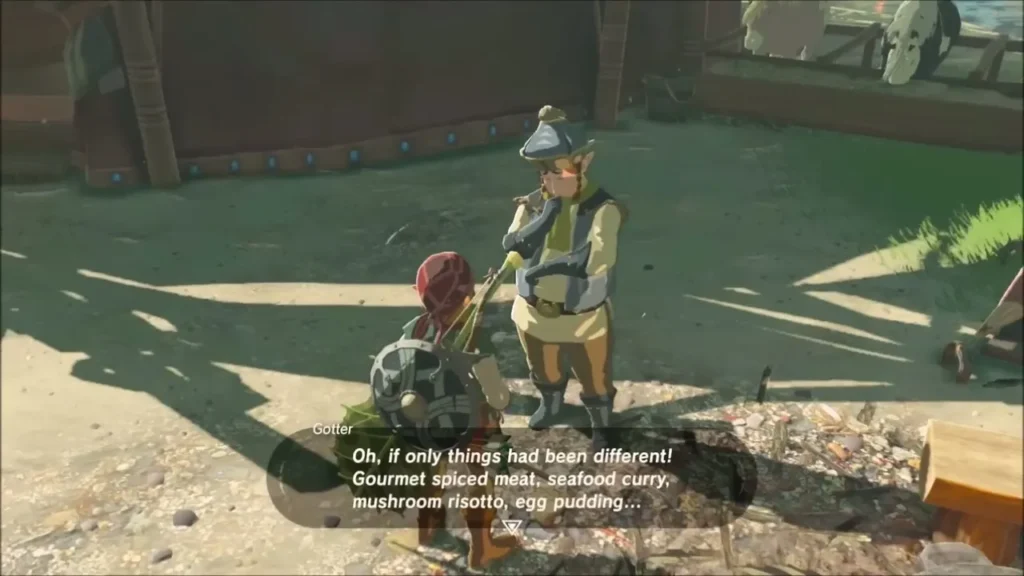 Gotter talking to Link about royal court cuisine Gotter talking to Link about royal court cuisine