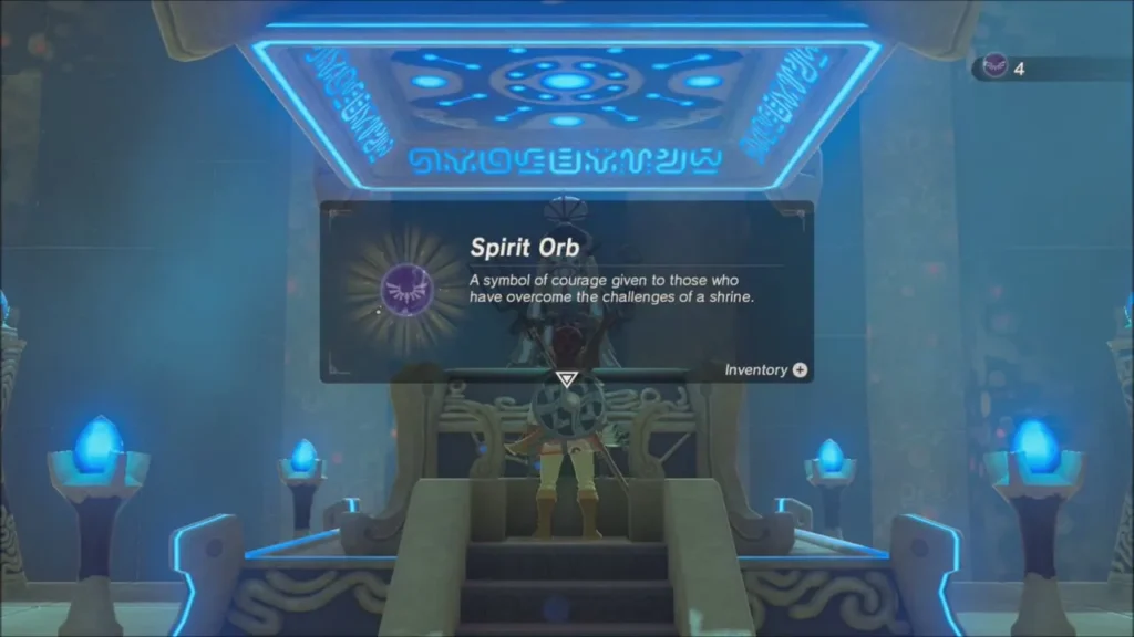 Link receiving the Spirit Orb from the monk Hila Rao Link receiving the Spirit Orb from the monk Hila Rao