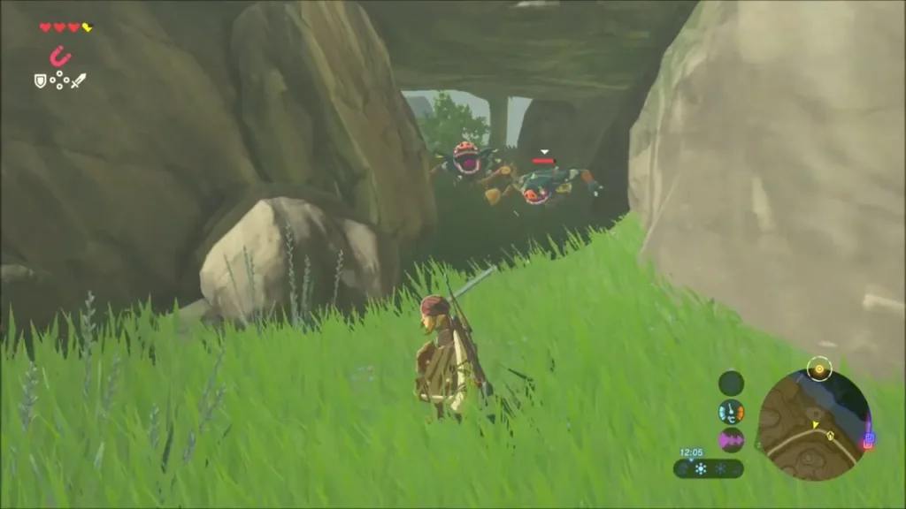 Bokoblins camped under the stone arch below the hillside Bokoblins camped under the stone arch below the hillside