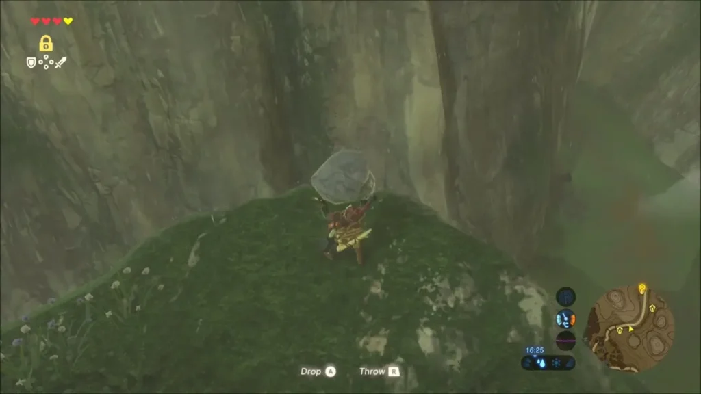 Link carrying a boulder off the hilltop Link carrying a boulder off the hilltop