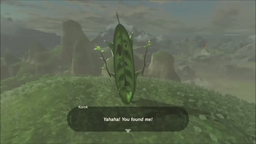 Korok popping out on the hilltop saying Yahaha, you found me Korok popping out on the hilltop saying Yahaha, you found me