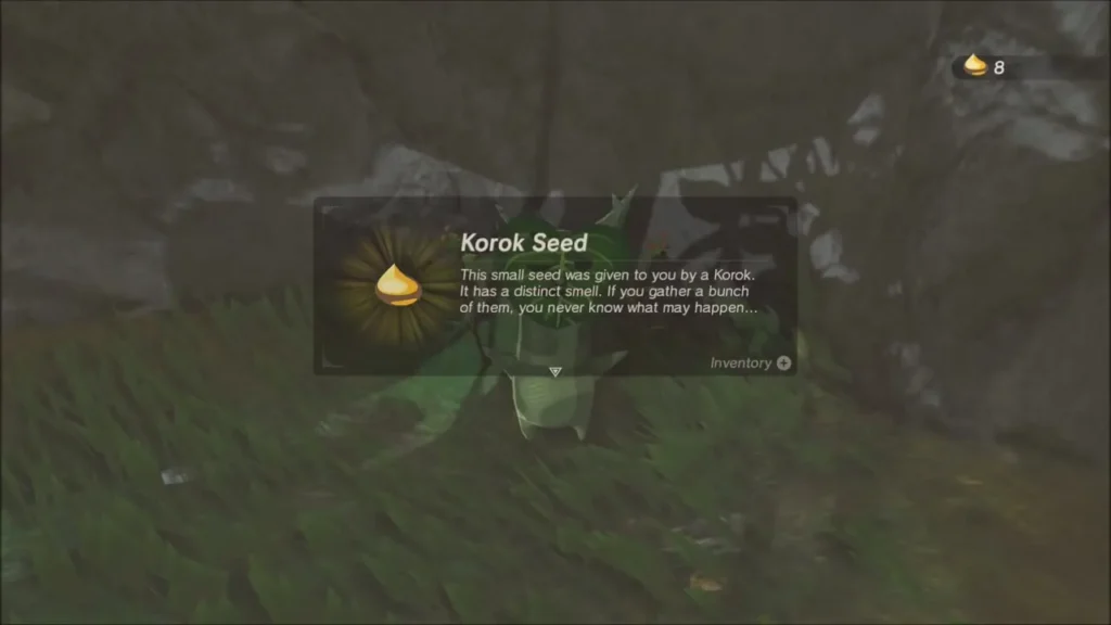 Korok Seed item box shown after the rocks are cleared Korok Seed item box shown after the rocks are cleared