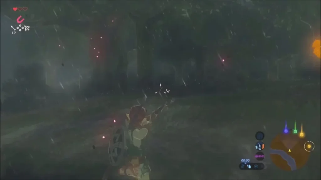 Link moving through a dark rainy wood after the Blood Moon Link moving through a dark rainy wood after the Blood Moon