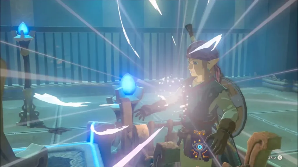 The Spirit Orb glowing in front of Link as the monk rewards him The Spirit Orb glowing in front of Link as the monk rewards him