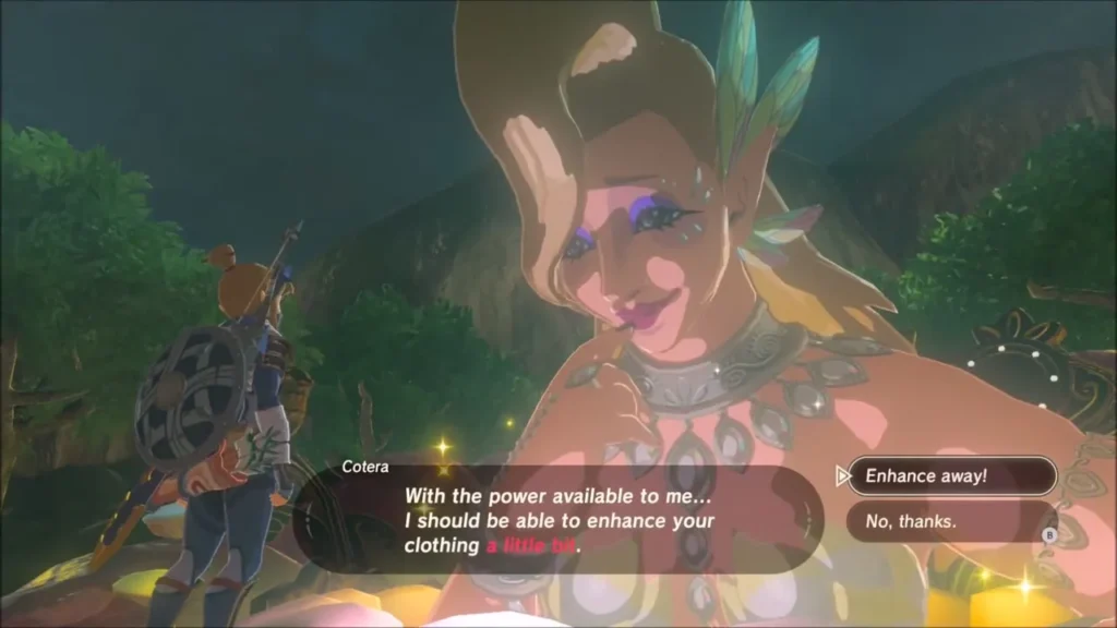 Great Fairy Cotera offering to enhance Link's clothing