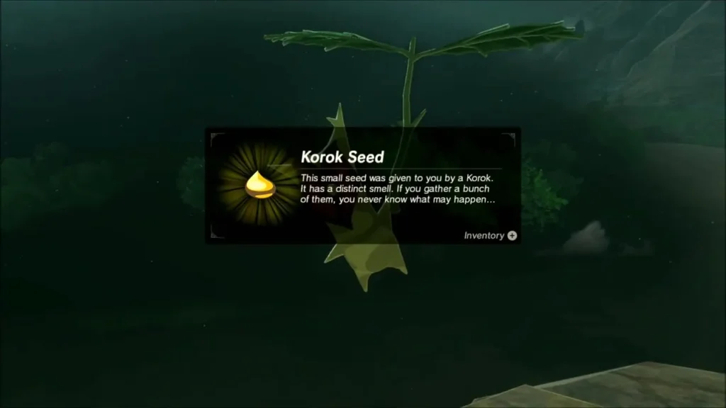 Link receiving a Korok Seed from the Korok