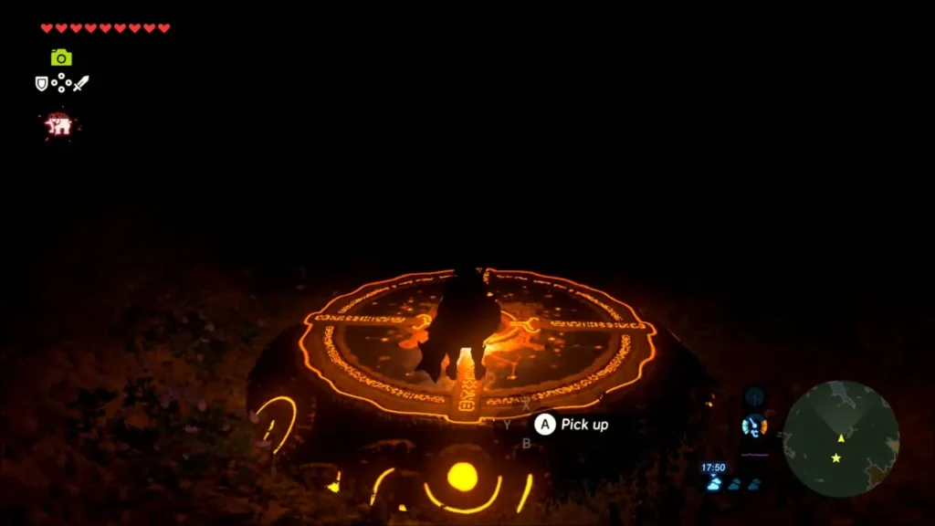 Link at the glowing pedestal where the orb is set