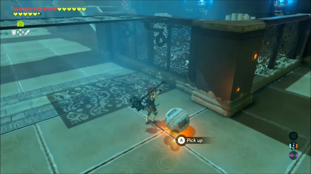 Link about to pick up the orb inside Monya Toma Shrine