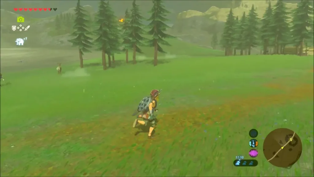 Link running across Salari Plain towards the stable