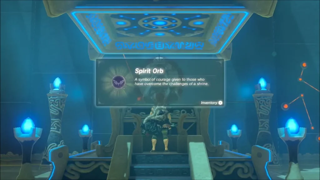 Link receiving the Spirit Orb from the monk
