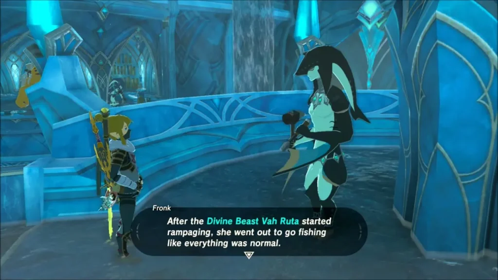 Fronk explaining that his wife Mei went fishing after Vah Ruta rampaged Fronk explaining that his wife Mei went fishing after Vah Ruta rampaged