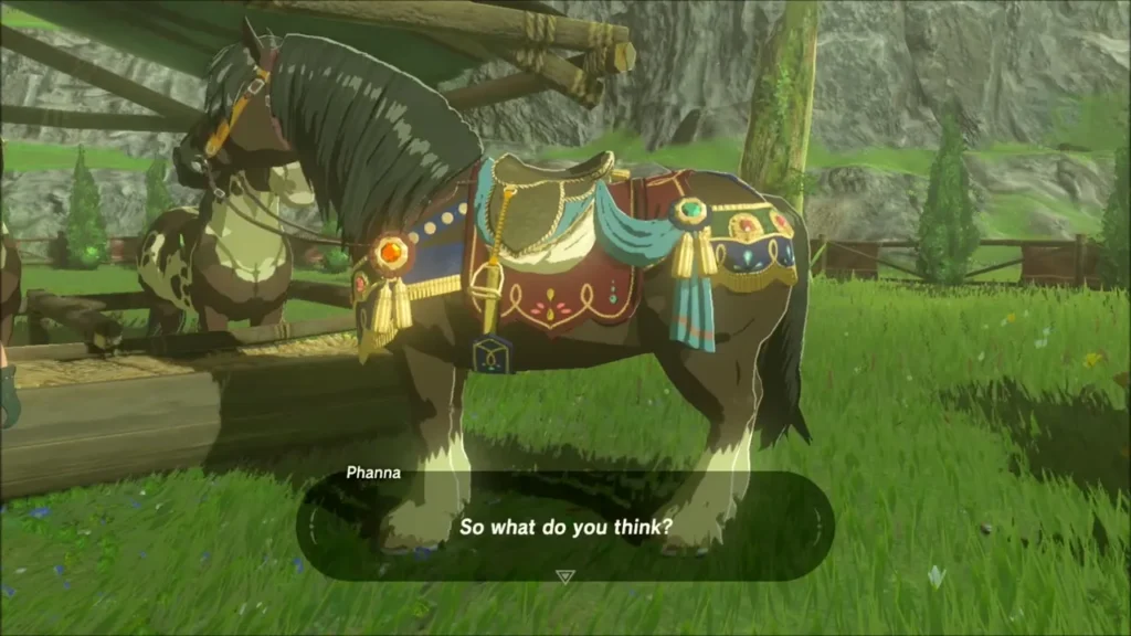 Horse wearing the new ornate saddle after the change Horse wearing the new ornate saddle after the change
