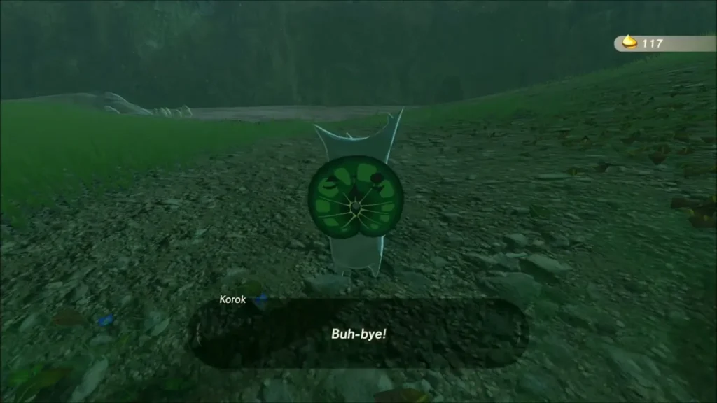 Korok on bare ground waving goodbye Korok on bare ground waving goodbye