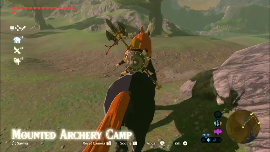 Link on the Giant Horse arriving at Mounted Archery Camp Link on the Giant Horse arriving at Mounted Archery Camp