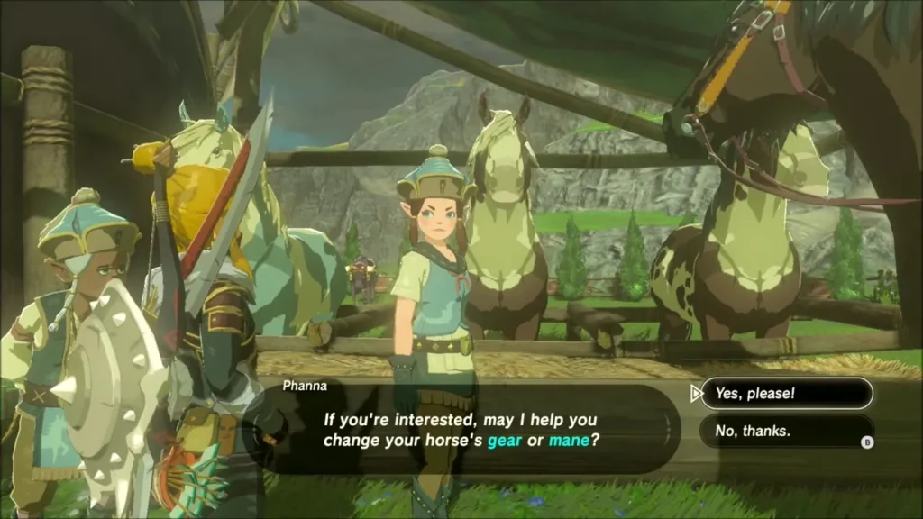 Phanna offering to change the horse's gear or mane Phanna offering to change the horse's gear or mane