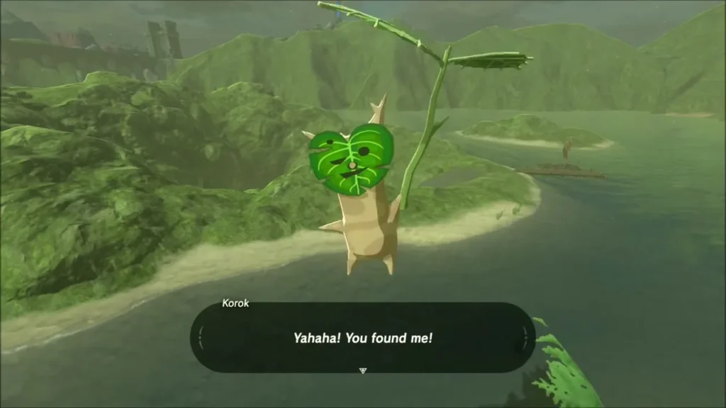Korok at the top of the pine saying it was found Korok at the top of the pine saying it was found