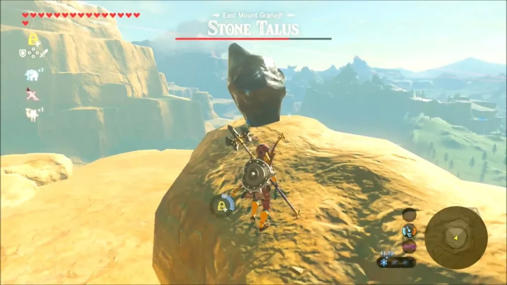 Link standing on the Stone Talus back beside the ore deposit Link standing on the Stone Talus back beside the ore deposit