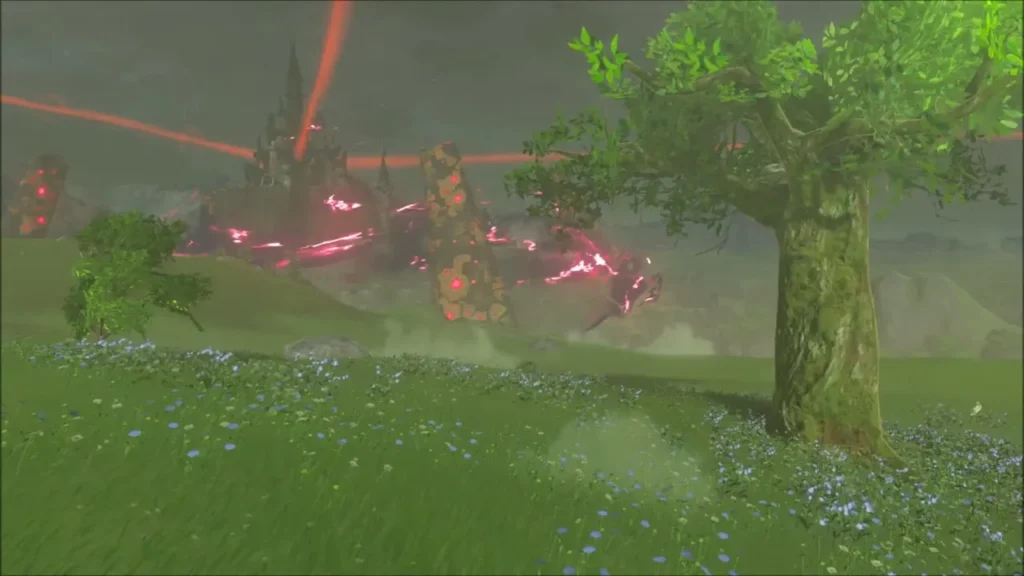 Big tree on Irch Plain with Hyrule Castle in the distance Big tree on Irch Plain with Hyrule Castle in the distance