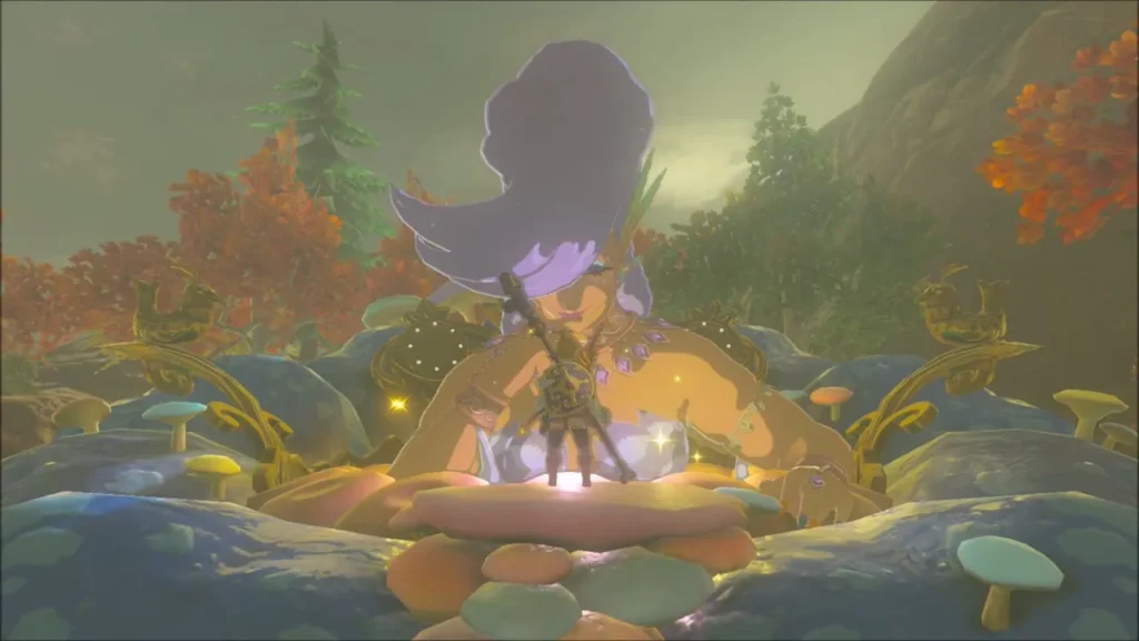 Mija rising over Link as she enhances his armor Mija rising over Link as she enhances his armor